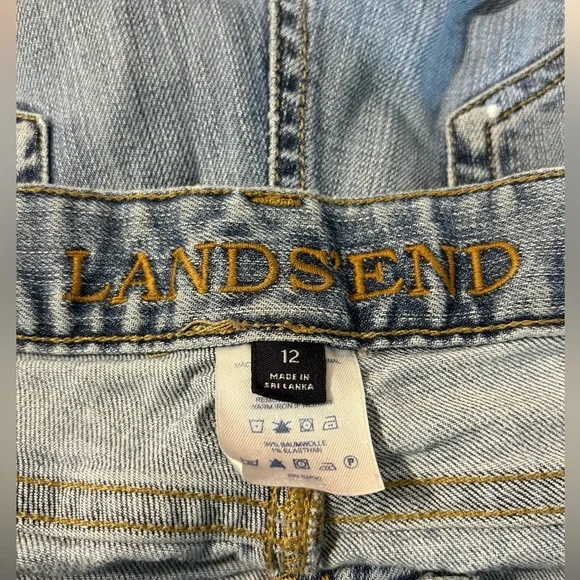 Lands' End women's size 12 blue denim bootcut jeans 31” inseam light blue - Picture 9 of 10